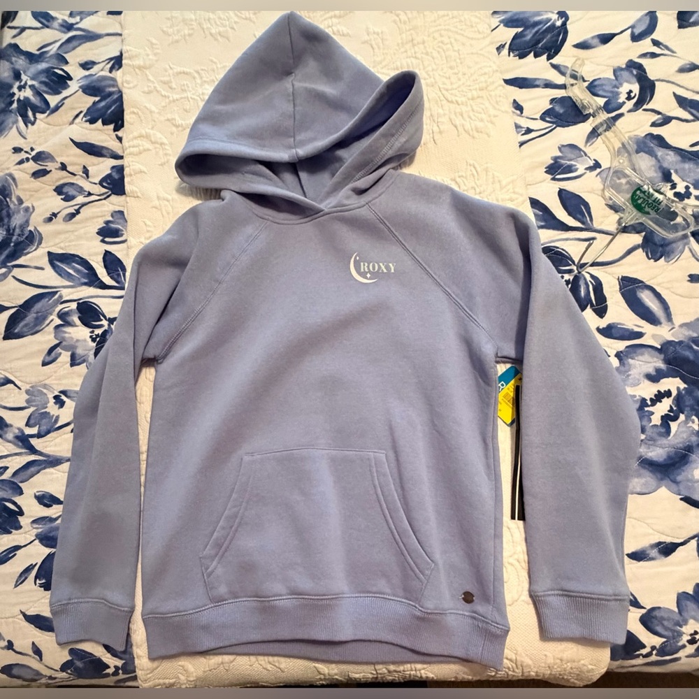 Roxy Light Lavender/Dusty Blue Hoodie with Moon Logo girls size 10 - NWT
